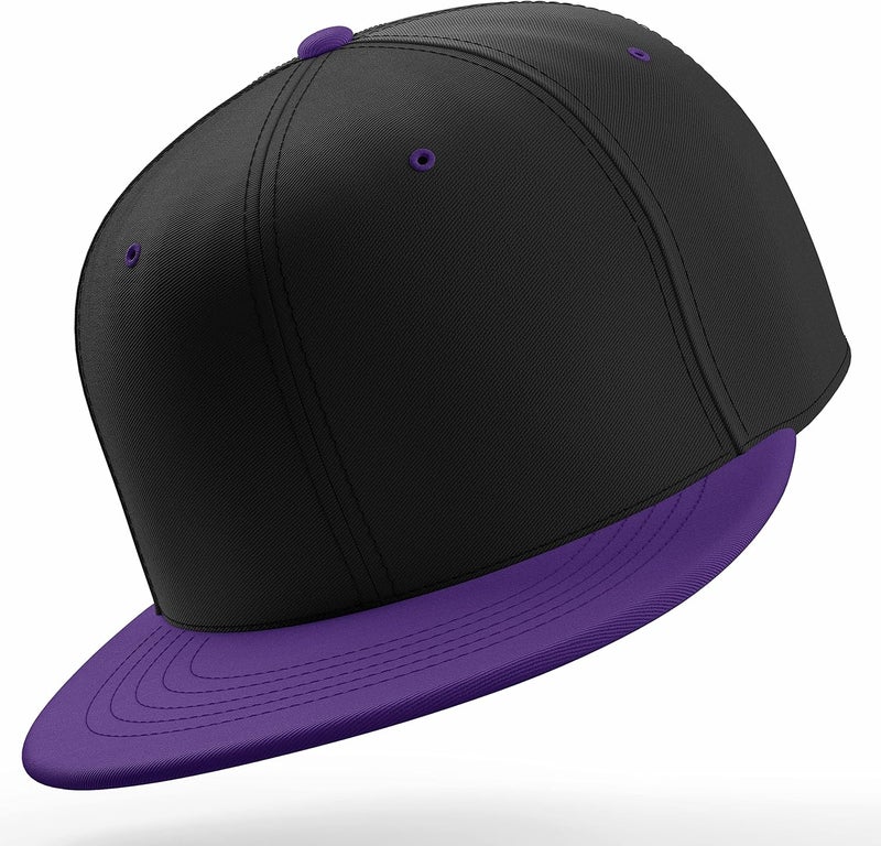 Daxton Store Classic Blank Snapback Flat Bill Visor Hat Cap One Size Adjustable Back - Image 4